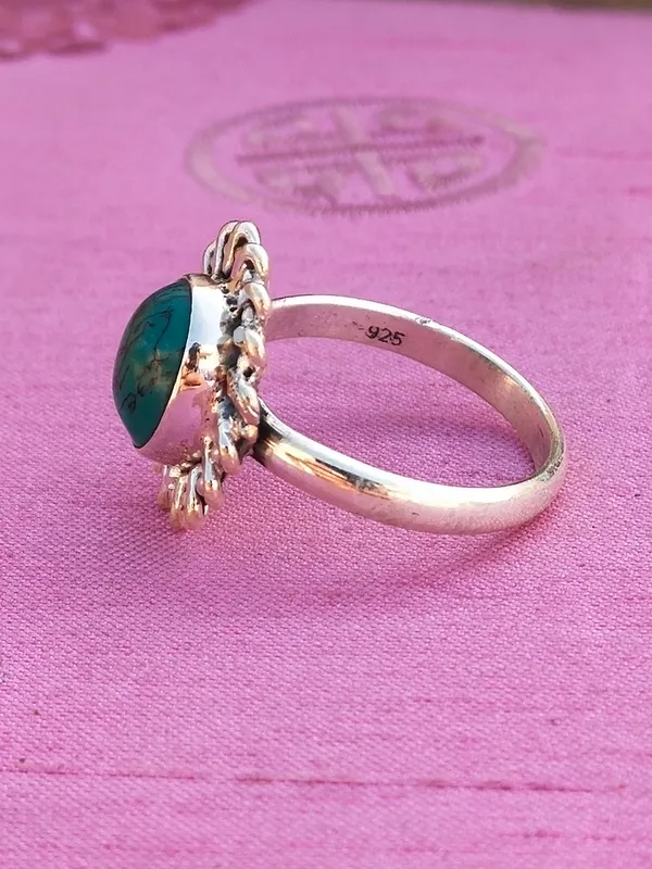 Silver_&_Green_Sterling_Silver_925_Premium_&_Elegant_Boho_Ring_For_Girls_&_Women