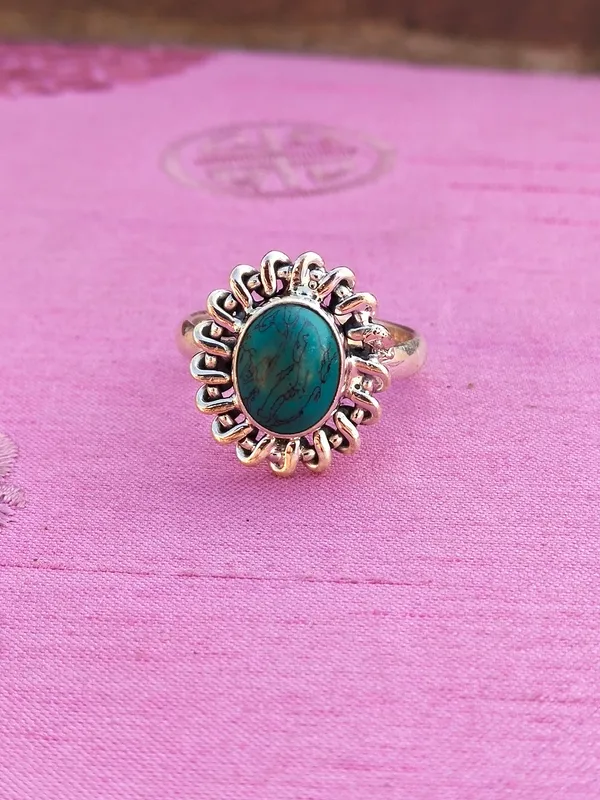Silver_&_Green_Sterling_Silver_925_Premium_&_Elegant_Boho_Ring_For_Girls_&_Women