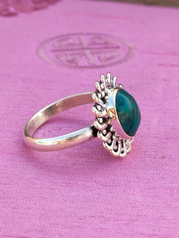 Silver_&_Green_Sterling_Silver_925_Premium_&_Elegant_Boho_Ring_For_Girls_&_Women