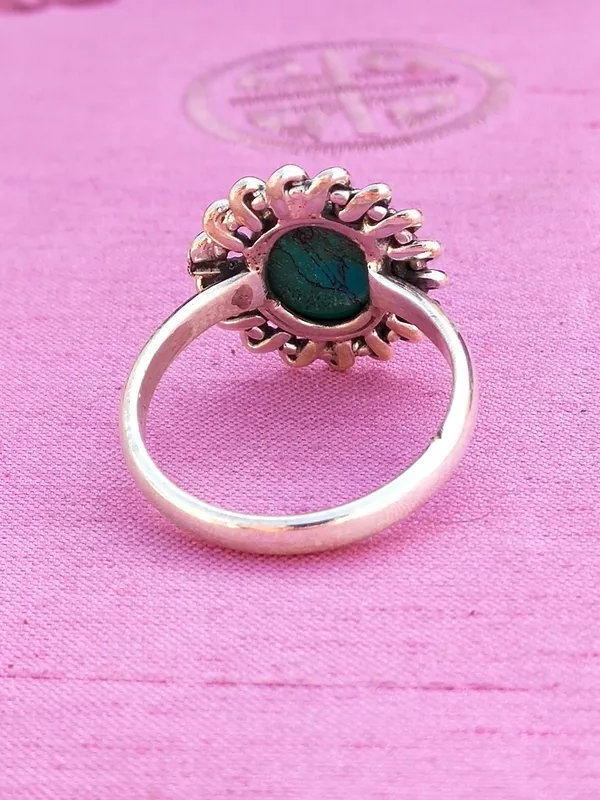 Silver_&_Green_Sterling_Silver_925_Premium_&_Elegant_Boho_Ring_For_Girls_&_Women