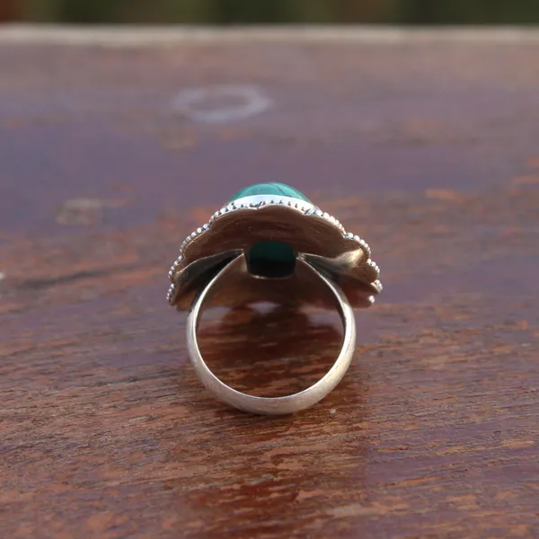 Silver_&_Green_Sterling_Silver_925_Premium_&_Elegant_Boho_Ring_For_Girls_&_Women
