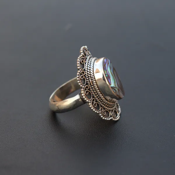 Silver_&_Multicolor_Sterling_Silver_925_Premium_&_Elegant_Boho_Ring_For_Girls_&_Women