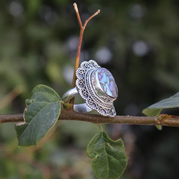 Silver_&_Multicolor_Sterling_Silver_925_Premium_&_Elegant_Boho_Ring_For_Girls_&_Women
