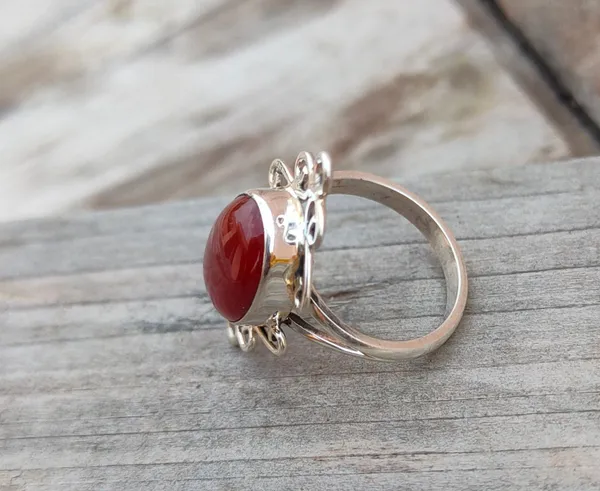 Silver_&_Red_Sterling_Silver_925_Premium_&_Elegant_Boho_Ring_For_Girls_&_Women