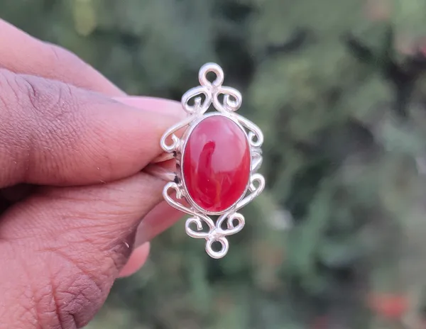 Silver_&_Red_Sterling_Silver_925_Premium_&_Elegant_Boho_Ring_For_Girls_&_Women