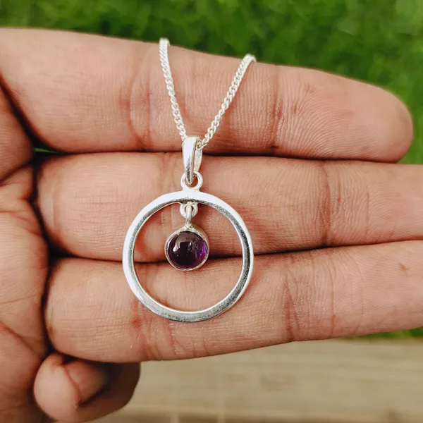 Silver_&_Pink_Sterling_Silver_925_Premium_&_Elegant_Boho_Necklace_For_Girls_&_Women