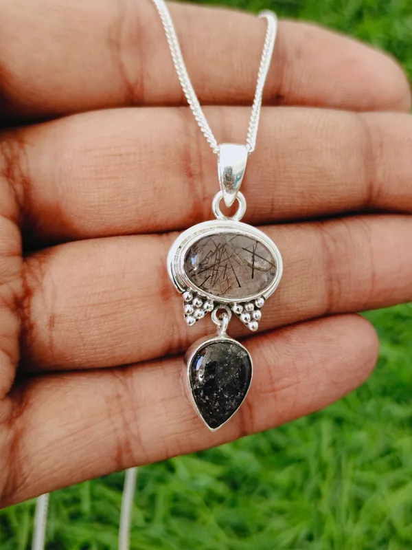 Silver_&_Black_Crystal_Sterling_Silver_925_Premium_&_Elegant_Boho_Pendant_For_Girls_&_Women