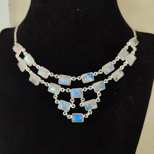 Silver_&_White_With_Blue_Sterling_Silver_925_Premium_&_Elegant_Designer_Necklace_For_Girls_&_Women