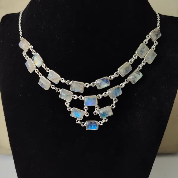 Silver_&_White_With_Blue_Sterling_Silver_925_Premium_&_Elegant_Designer_Necklace_For_Girls_&_Women