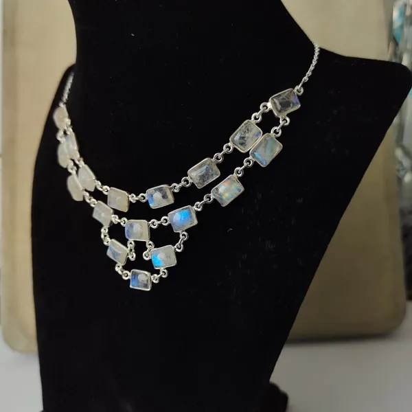 Silver_&_White_With_Blue_Sterling_Silver_925_Premium_&_Elegant_Designer_Necklace_For_Girls_&_Women