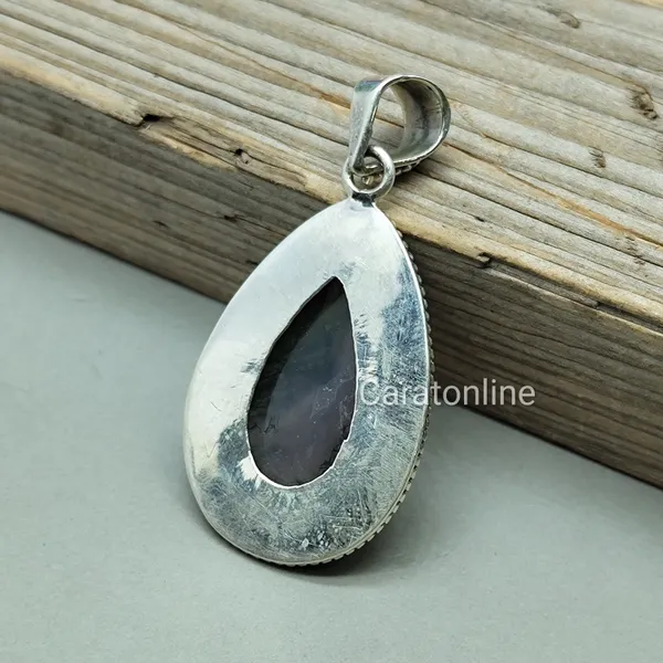 Silver_&_Grey_&_Green_Sterling_Silver_925_Premium_&_Elegant_Boho_Pendant_For_Girls_&_Women