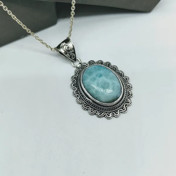 Silver_&_Blue_Sterling_Silver_925_Premium_&_Elegant_Boho_Pendant_For_Girls_&_Women
