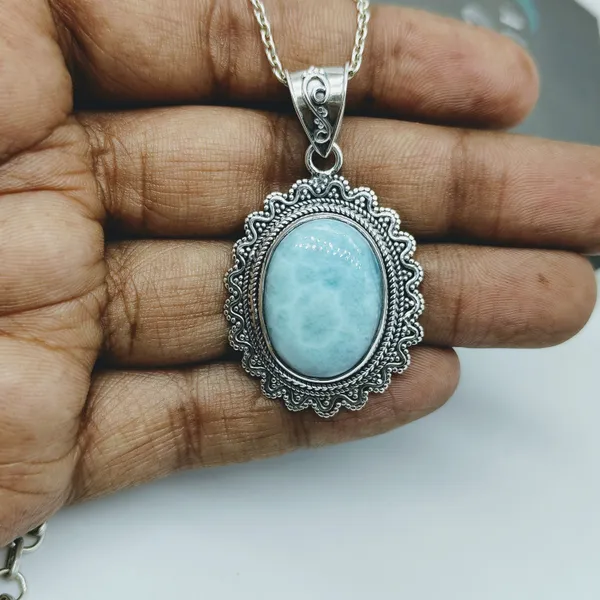 Silver_&_Blue_Sterling_Silver_925_Premium_&_Elegant_Boho_Pendant_For_Girls_&_Women