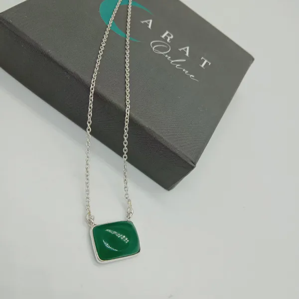 Silver_&_Green_Sterling_Silver_925_Premium_&_Elegant_Boho_Necklace_For_Girls_&_Women