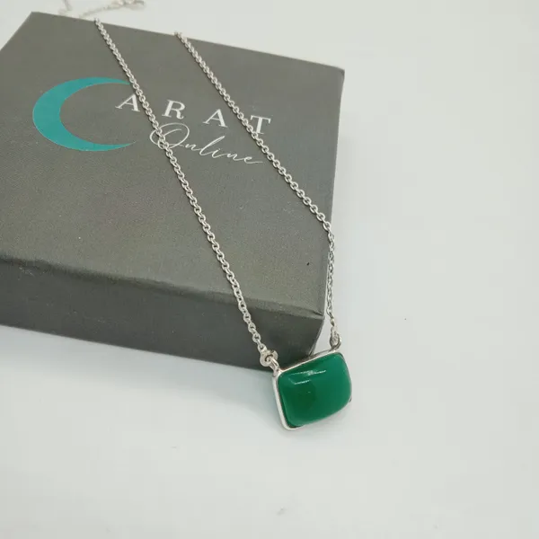 Silver_&_Green_Sterling_Silver_925_Premium_&_Elegant_Boho_Necklace_For_Girls_&_Women