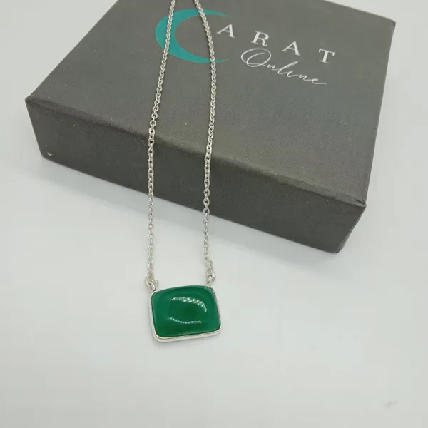 Silver_&_Green_Sterling_Silver_925_Premium_&_Elegant_Boho_Necklace_For_Girls_&_Women