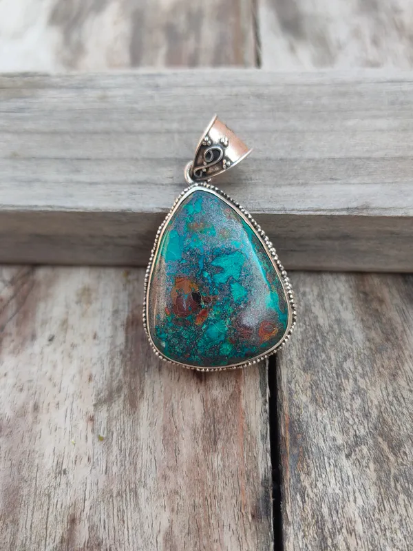 Silver_&_Green_&_Brown_Sterling_Silver_925_Premium_&_Elegant_Boho_Pendant_For_Girls_&_Women