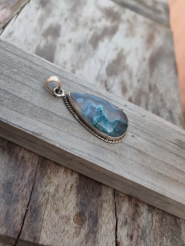 Silver_&_Grey_&_Green_Sterling_Silver_925_Premium_&_Elegant_Boho_Pendant_For_Girls_&_Women
