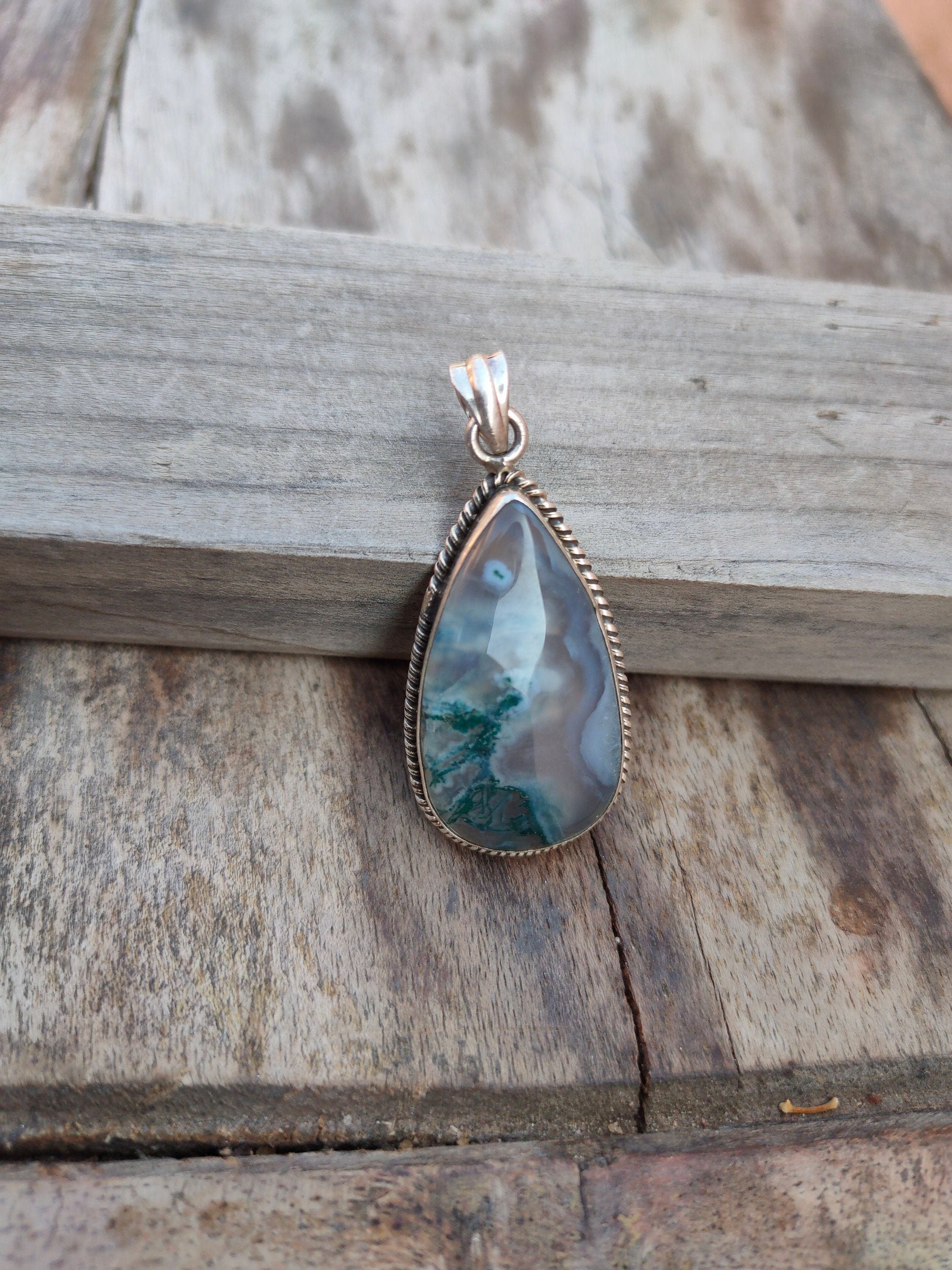 Silver_&_Grey_&_Green_Sterling_Silver_925_Premium_&_Elegant_Boho_Pendant_For_Girls_&_Women