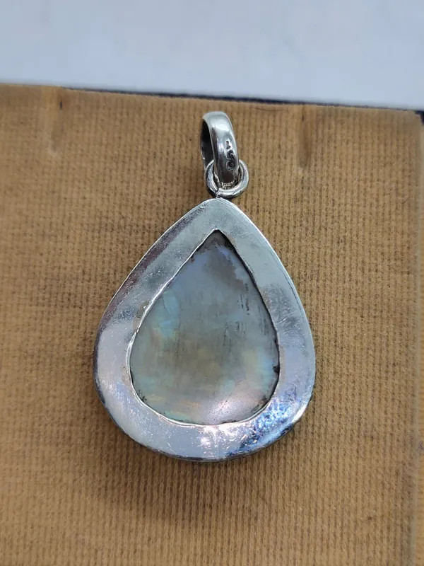 Silver_&_White_With_Blue_Sterling_Silver_925_Premium_&_Elegant_Boho_Pendant_For_Girls_&_Women