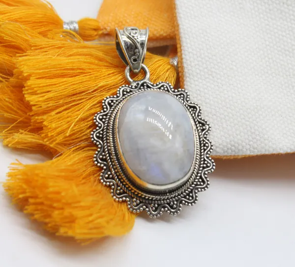 Silver_&_White_With_Blue_Sterling_Silver_925_Premium_&_Elegant_Boho_Pendant_For_Girls_&_Women