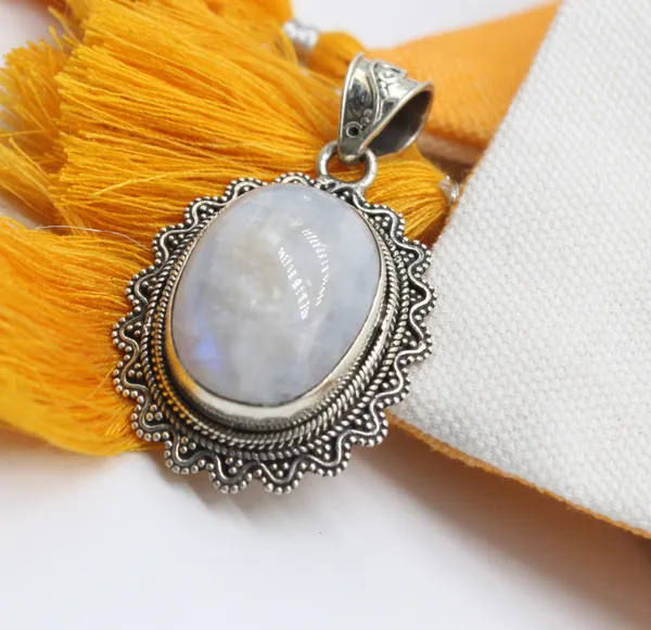 Silver_&_White_With_Blue_Sterling_Silver_925_Premium_&_Elegant_Boho_Pendant_For_Girls_&_Women