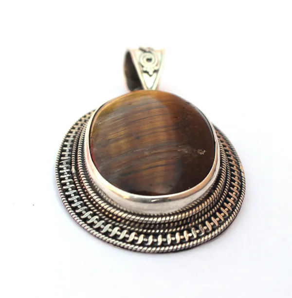 Silver_&_Brown_Sterling_Silver_925_Premium_&_Elegant_Boho_Pendant_For_Girls_&_Women