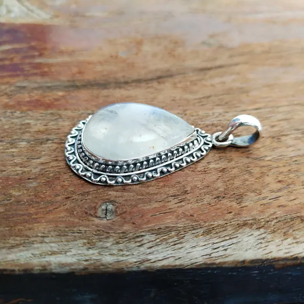 Silver_&_White_With_Blue_Sterling_Silver_925_Premium_&_Elegant_Boho_Pendant_For_Girls_&_Women