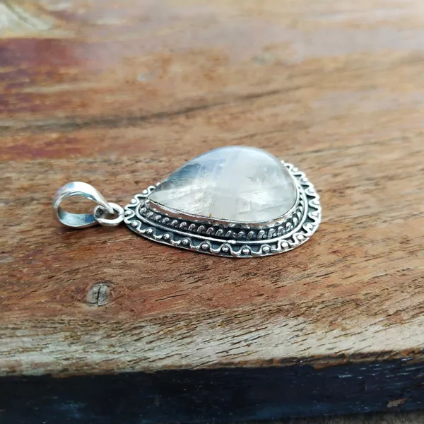 Silver_&_White_With_Blue_Sterling_Silver_925_Premium_&_Elegant_Boho_Pendant_For_Girls_&_Women