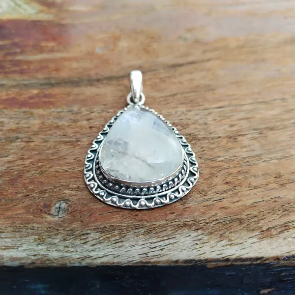 Silver_&_White_With_Blue_Sterling_Silver_925_Premium_&_Elegant_Boho_Pendant_For_Girls_&_Women