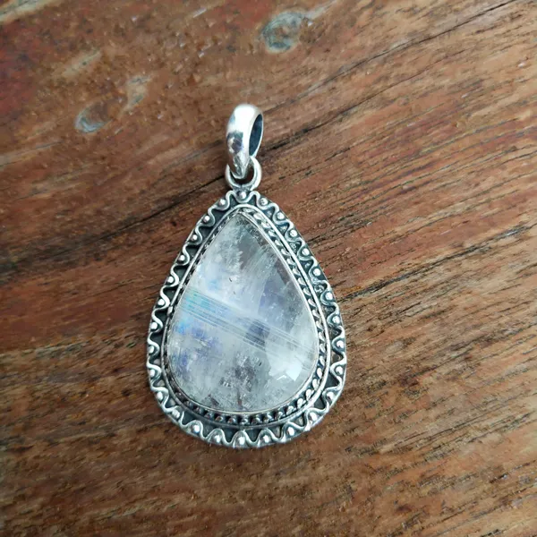 Silver_&_White_With_Blue_Sterling_Silver_925_Premium_&_Elegant_Boho_Pendant_For_Girls_&_Women
