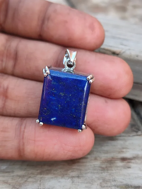 Silver_&_Blue_Sterling_Silver_925_Premium_&_Elegant_Handmade_Pendant_For_Girls_&_Women