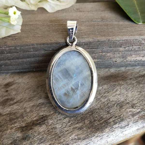 Silver_&_White_With_Blue_Sterling_Silver_925_Premium_&_Elegant_Boho_Pendant_For_Girls_&_Women