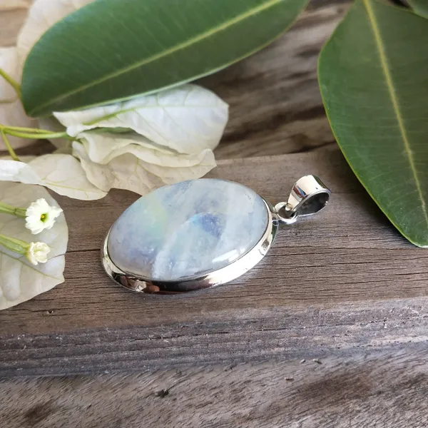 Silver_&_White_With_Blue_Sterling_Silver_925_Premium_&_Elegant_Boho_Pendant_For_Girls_&_Women
