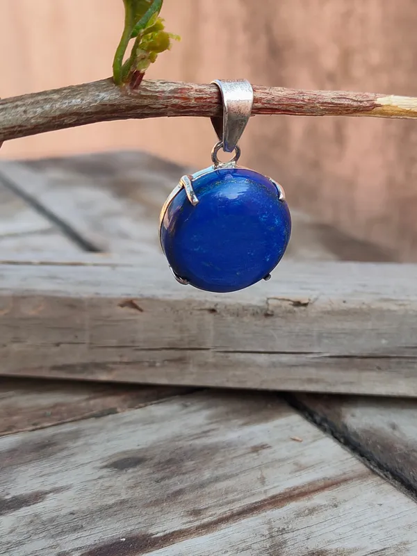 Silver_&_Blue_Sterling_Silver_925_Premium_&_Elegant_Handmade_Pendant_For_Girls_&_Women