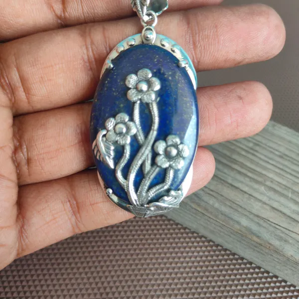 Silver_&_Blue_Sterling_Silver_925_Premium_&_Elegant_Designer_Pendant_For_Girls_&_Women