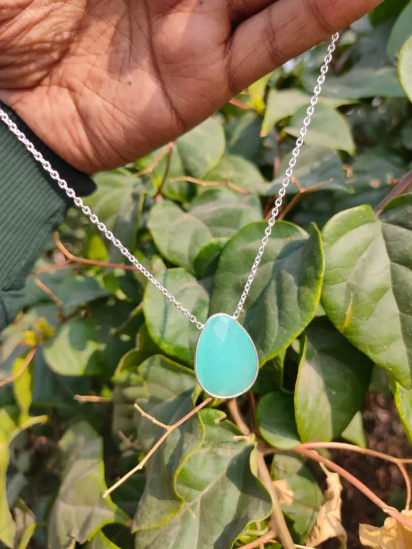 Silver_&_Blue_Sterling_Silver_925_Premium_&_Elegant_Boho_Necklace_For_Girls_&_Women