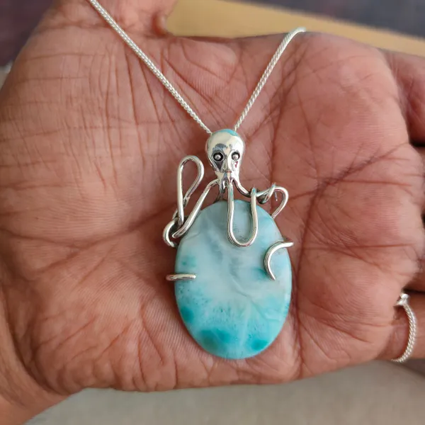 Silver_&_Blue_Sterling_Silver_925_Premium_&_Elegant_Handmade_Necklace_For_Girls_&_Women