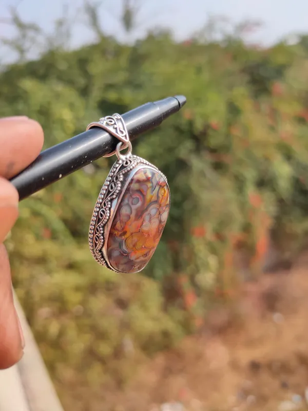 Silver_&_Brown_Sterling_Silver_925_Premium_&_Elegant_Boho_Pendant_For_Girls_&_Women