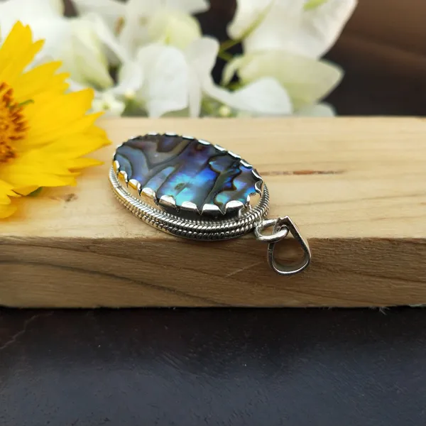 Silver_&_Blue_&_Green_Sterling_Silver_925_Premium_&_Elegant_Boho_Pendant_For_Girls_&_Women