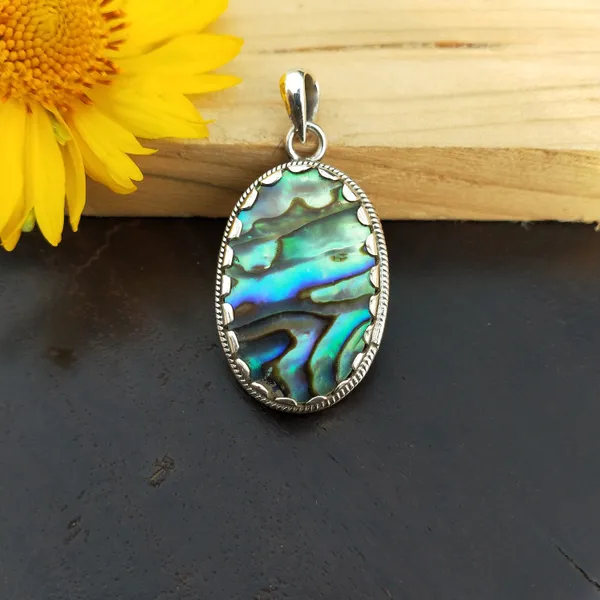 Silver_&_Blue_&_Green_Sterling_Silver_925_Premium_&_Elegant_Boho_Pendant_For_Girls_&_Women