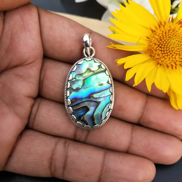 Silver_&_Blue_&_Green_Sterling_Silver_925_Premium_&_Elegant_Boho_Pendant_For_Girls_&_Women