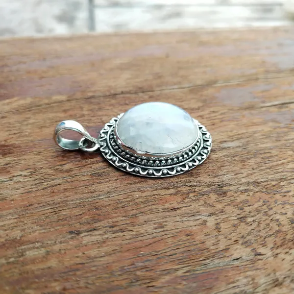 Silver_&_White_With_Blue_Sterling_Silver_925_Premium_&_Elegant_Boho_Pendant_For_Girls_&_Women