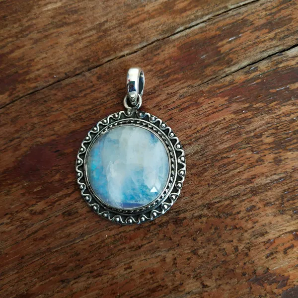 Silver_&_White_With_Blue_Sterling_Silver_925_Premium_&_Elegant_Boho_Pendant_For_Girls_&_Women