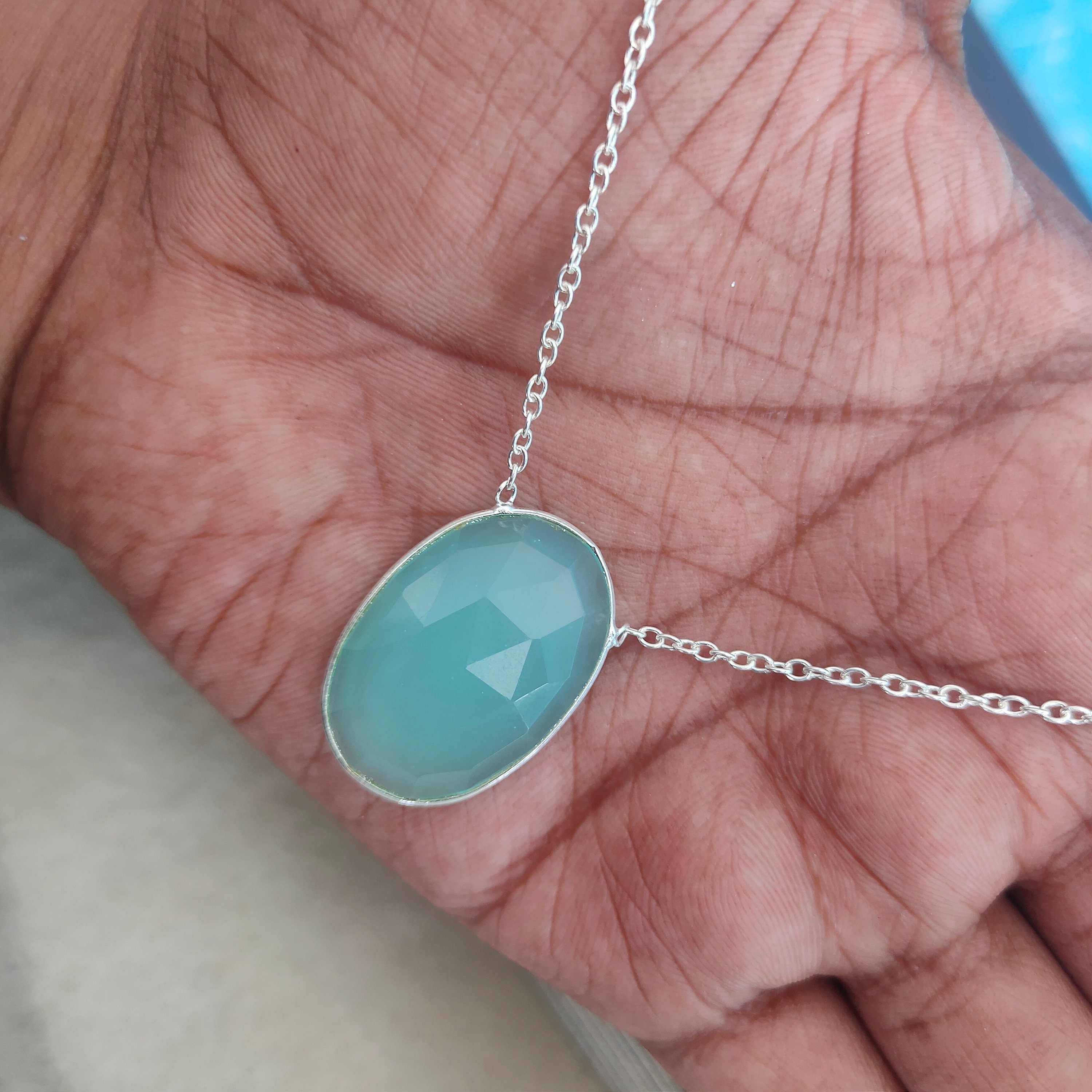 Silver_&_Blue_Sterling_Silver_925_Premium_&_Elegant_Boho_Necklace_For_Girls_&_Women