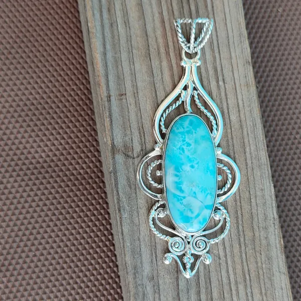 Silver_&_Blue_Sterling_Silver_925_Premium_&_Elegant_Handmade_Pendant_For_Girls_&_Women