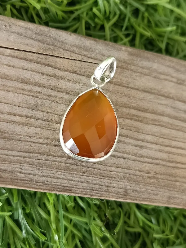 Silver_&_Orange_Sterling_Silver_925_Premium_&_Elegant_Boho_Pendant_For_Girls_&_Women