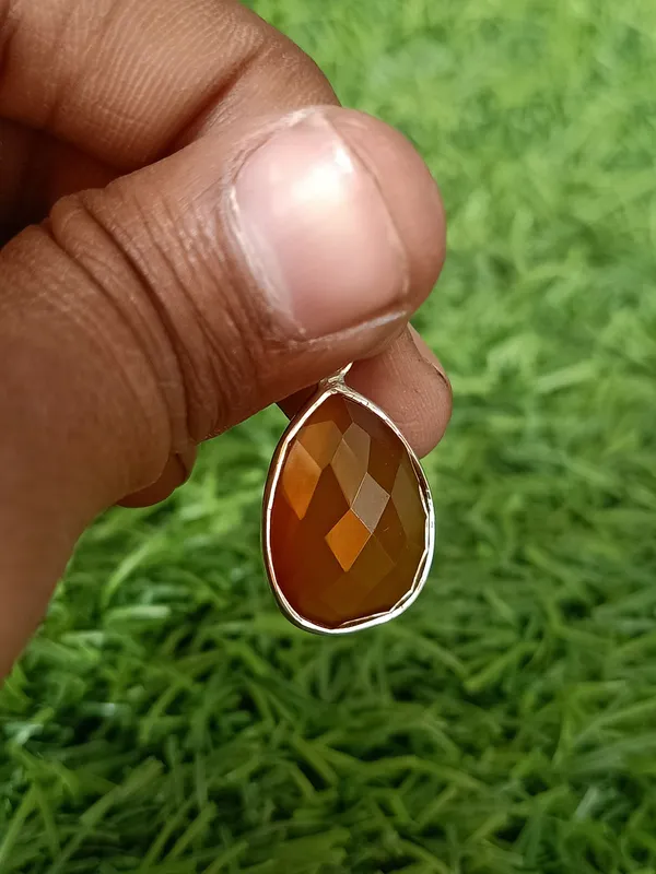 Silver_&_Orange_Sterling_Silver_925_Premium_&_Elegant_Boho_Pendant_For_Girls_&_Women