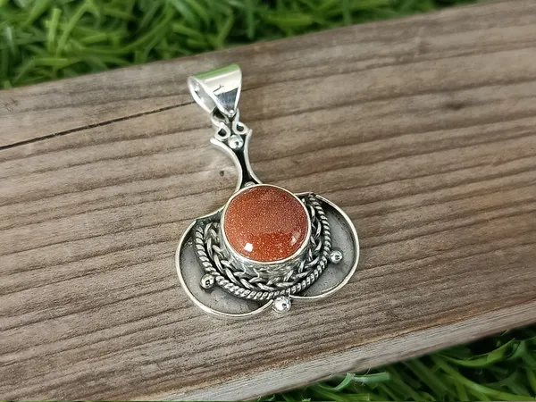 Silver_&_Red_Sterling_Silver_925_Premium_&_Elegant_Boho_Pendant_For_Girls_&_Women