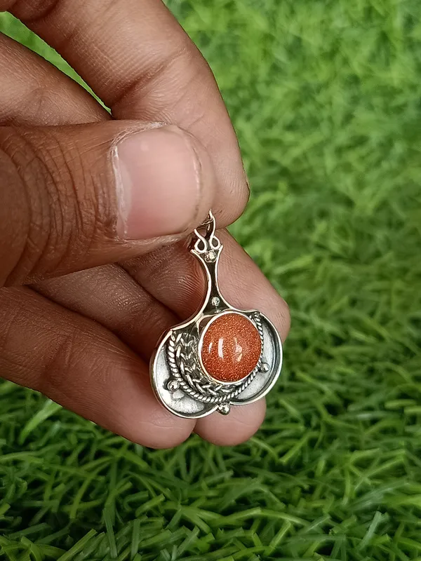 Silver_&_Red_Sterling_Silver_925_Premium_&_Elegant_Boho_Pendant_For_Girls_&_Women